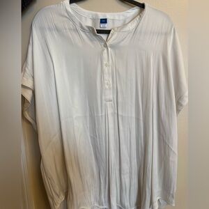 Old Navy Cream satin Button-Up Shirt